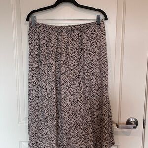 Mini Leopard Printed Midi Skirt